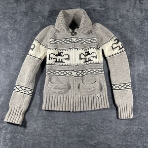 TNA Gray and Cream Cardigan Sweater